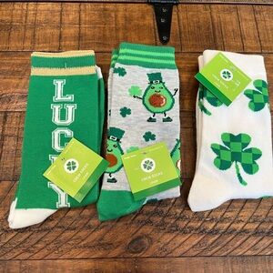 Target Green and Gray Crew Socks St. Patrick's Day Hosiery